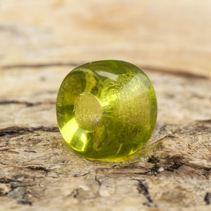 Platt glaspärla 9 mm, Grön (20st)