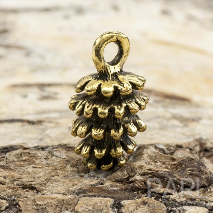 Berlock Kotte 15x8 mm, Antikguld (st)