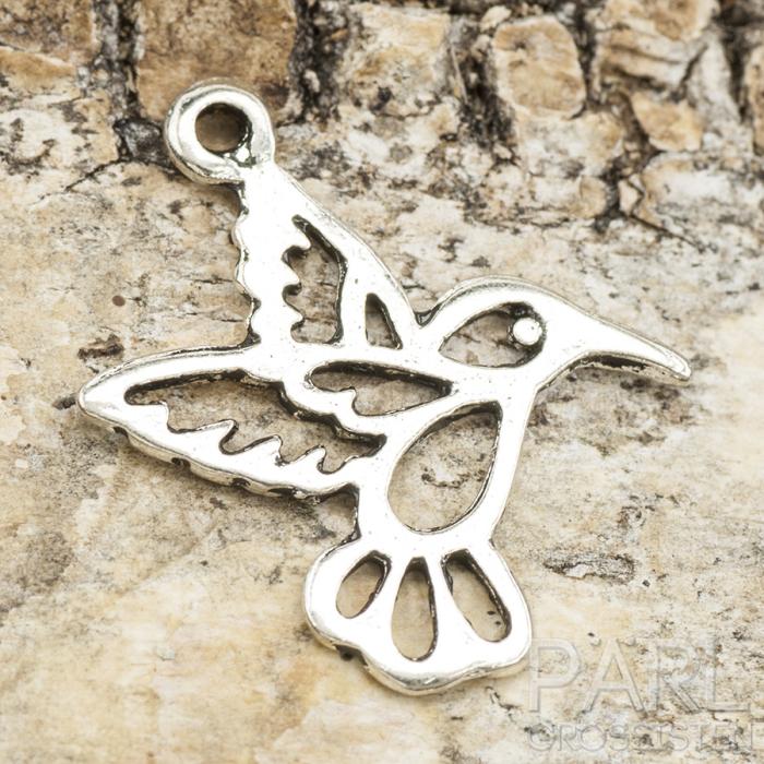 Berlock Kolibri 19x17 mm, Antiksilver (5st)