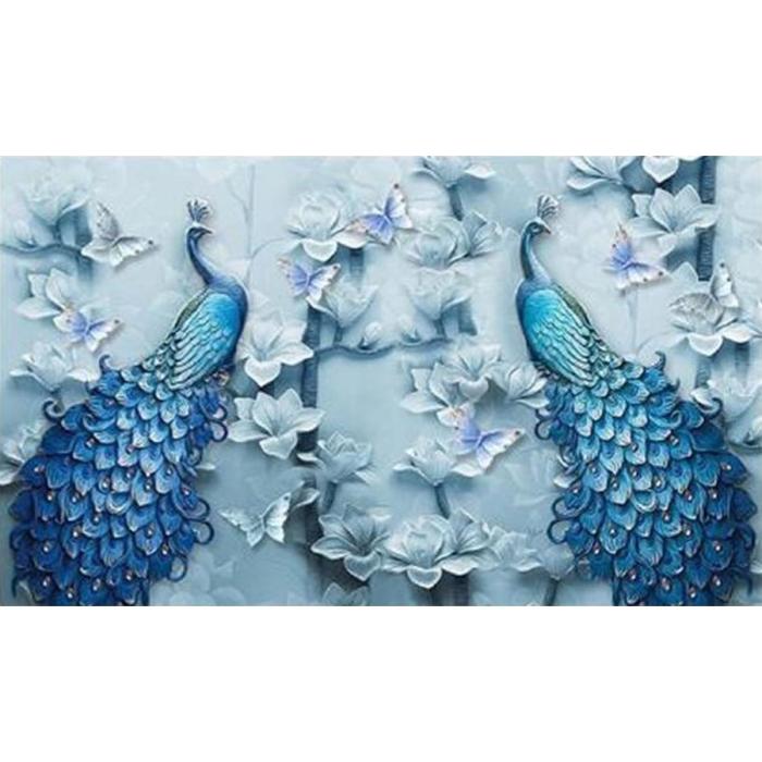 Diamond Painting Canvas 15 x 15 cm, Påfåglar