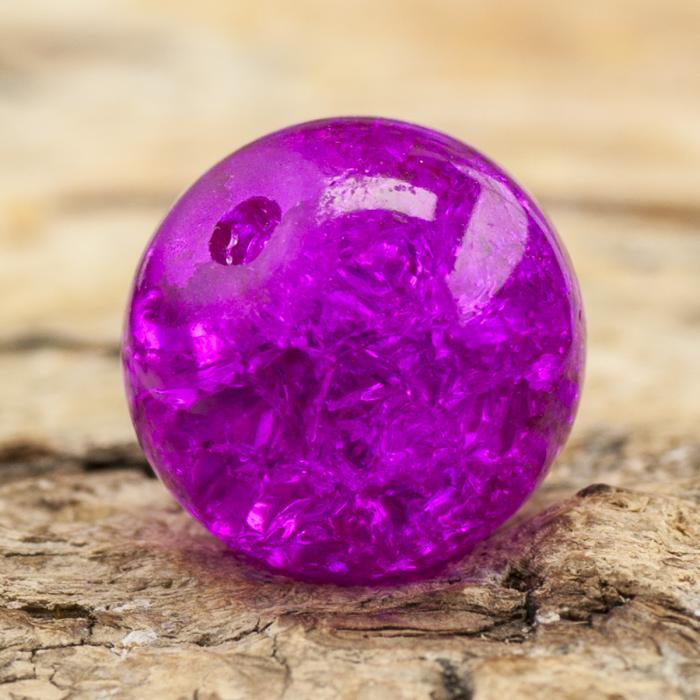 Krackelerad glaspärla rund 10 mm, Färgmix (20st)