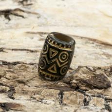 Akrylpärla med guld 9x8 mm, Svart (20st)