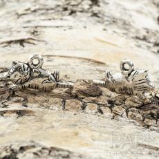 Berlock Katt 20x11 mm, Antiksilver (5st)