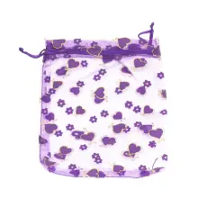 Organzapåse med glitter 14x20 cm, Lila (st)