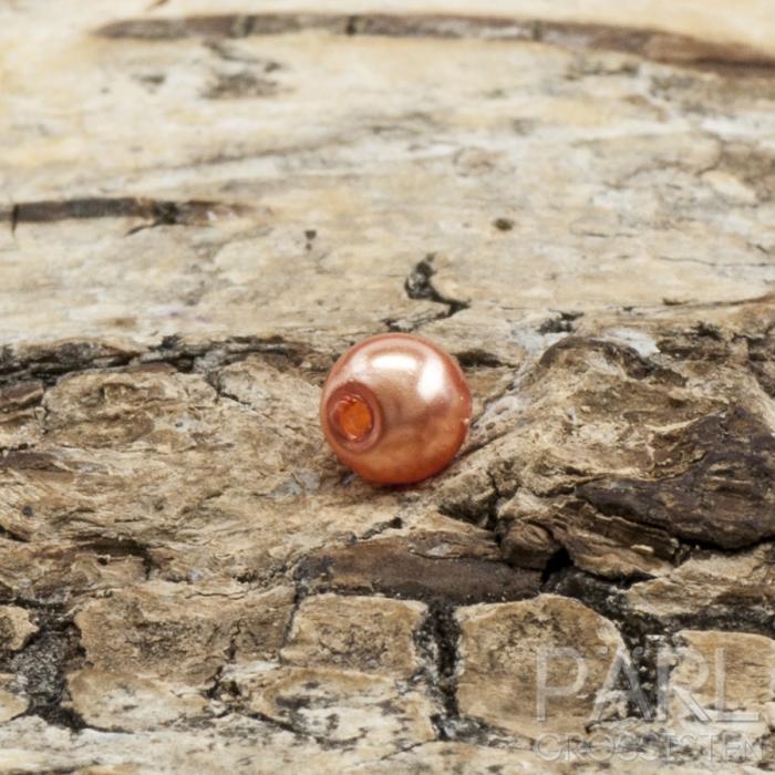 Vaxad glaspärla 4 mm, Korall (60st)