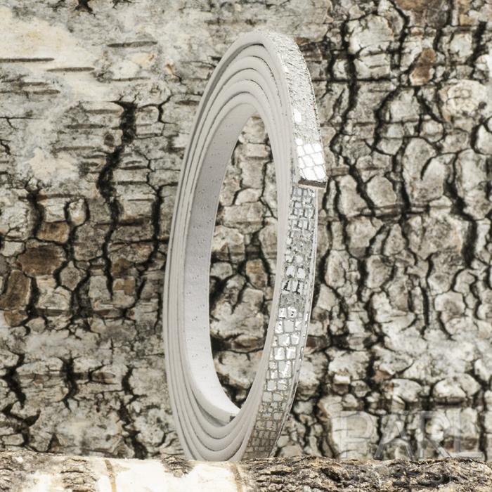 Läderimitation silvermönster 5x2 mm, Grå (1,2 m)