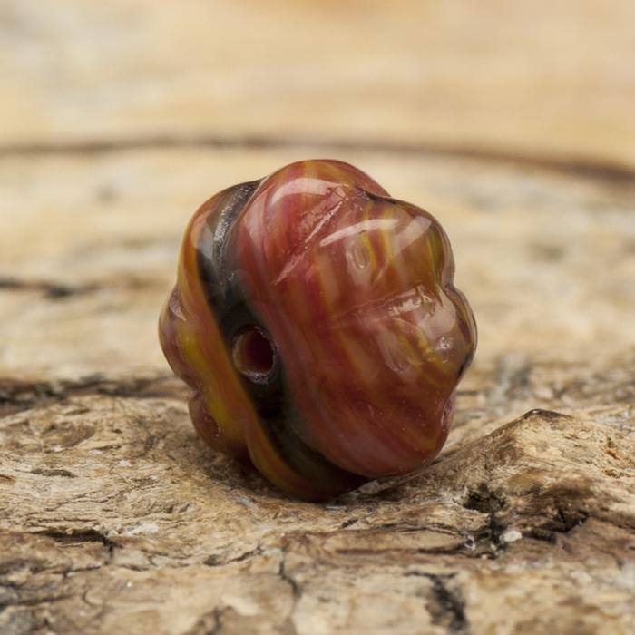 Glaspärla Blomma 8x6 mm, Rödmix (10st)