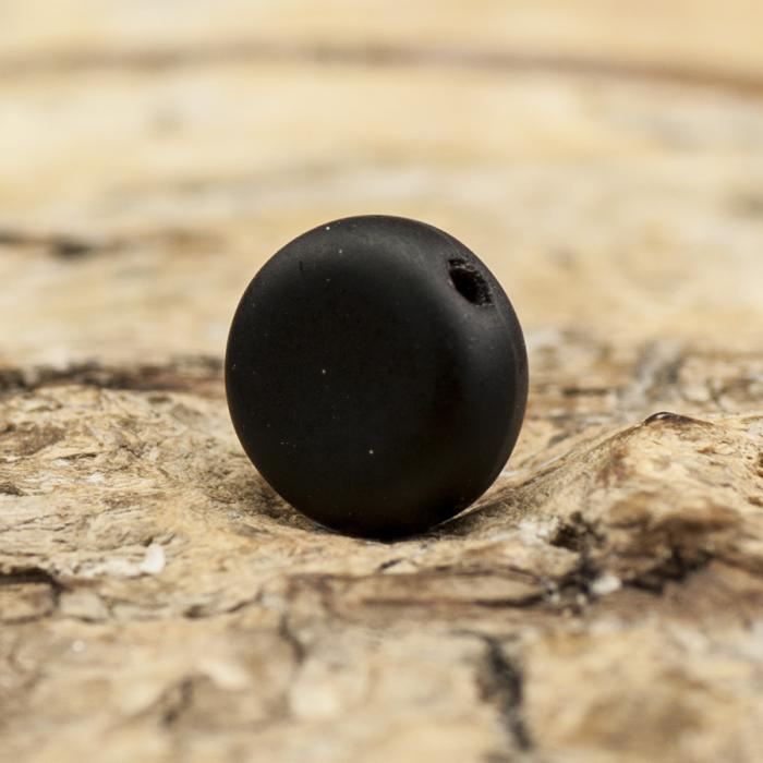 Frostad Glaspärla Lins 6 mm, Svart (20st)