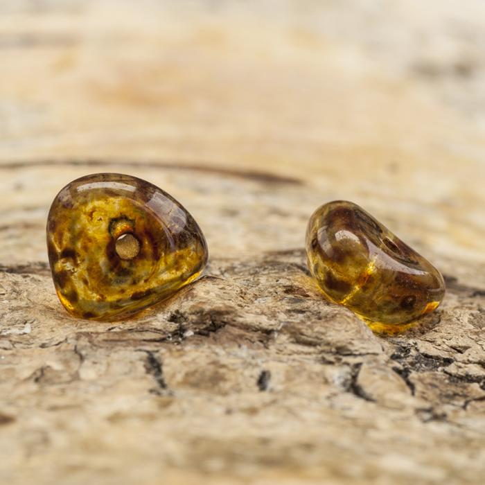 Glaspärla Sten 8x8 mm, Guldbrun (20st)