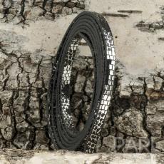 Läderimitation silvermönster 5x2 mm, Svart (1,2 m)