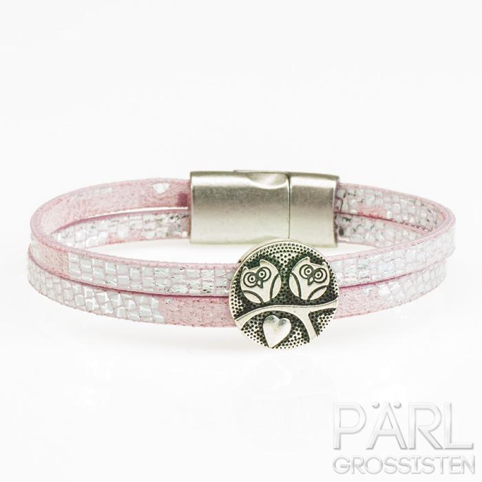 Läderimitation silvermönster 5x2 mm, Rosa (1,2 m)