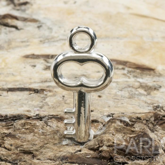 Berlock Nyckel CCB 17x9 mm, Silverfärg (25st)