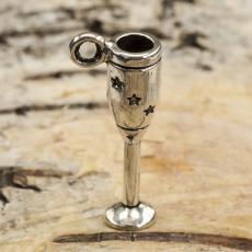 Berlock Champagneglas 9x20 mm, Antiksilver (3st)