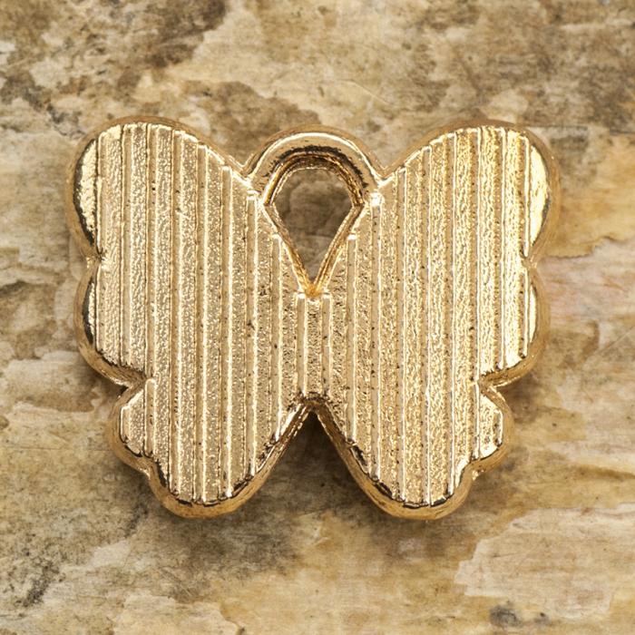Berlock Fjäril 13x11 mm, Svart/Guldfärg (st)