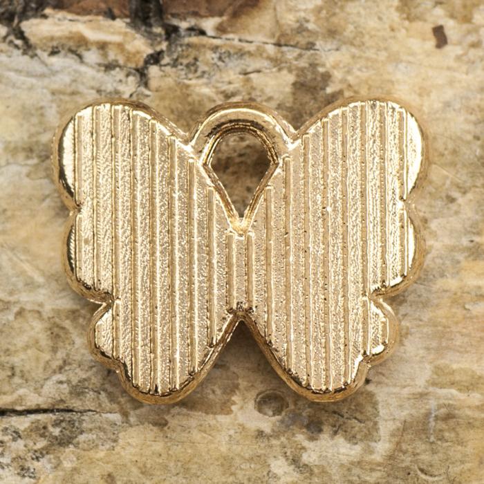 Berlock Fjäril 13x11 mm, Blå/Guldfärg (st)