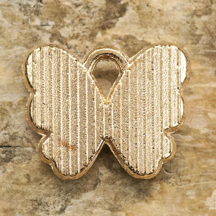 Berlock Fjäril 13x11 mm, Vit/Guldfärg (st)