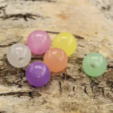 Akrylpärla "Glow in the dark" 9,5 mm, Färgmix (15st)