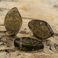 Glaslöv 9x15 mm, Svart (10st)