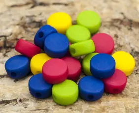 Akrylpärla Lins 8 mm, Färgmix (25st)