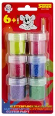 Glitterf&auml;rg med pensel (6 st)