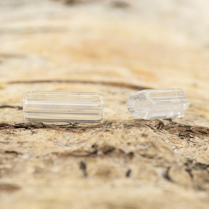 Glaspärla Stav 4x10 mm, Klar (25st)