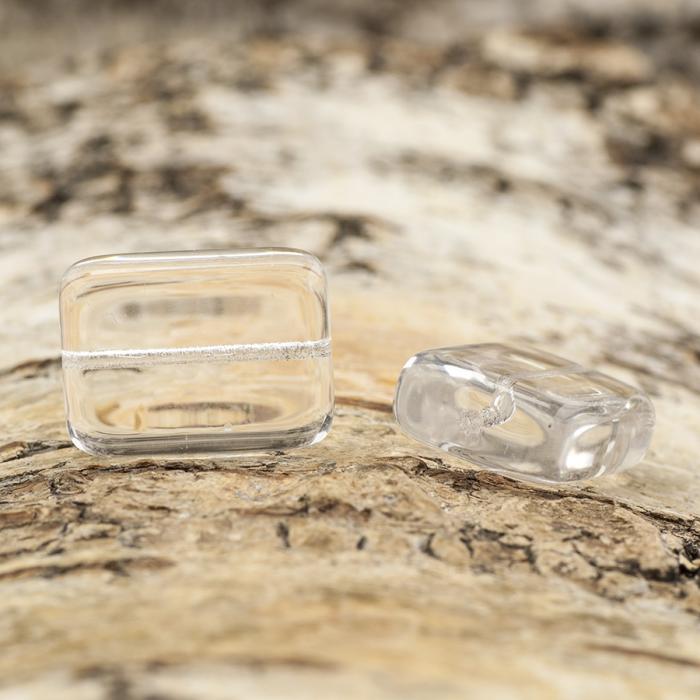 Glaspärla Rektangel 15x20 mm, Klar (4st)