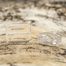 Glaspärla Rektangel 15x20 mm, Klar (4st)