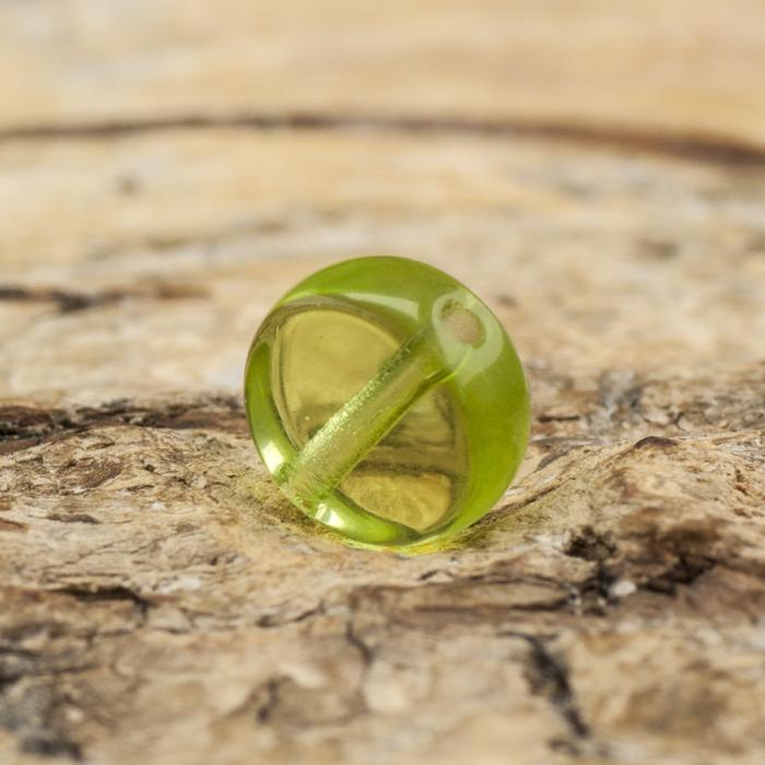 Glaspärla Lins 6 mm, Grön (20st)