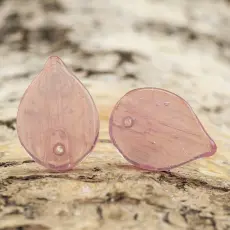 Glaslöv 13x18 mm, Rosa (10st)
