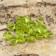 Glaspärla Lins 6 mm, Grön (20st)