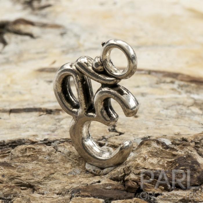 Berlock Aum/Ohm 16x11 mm, Antiksilver (10st)