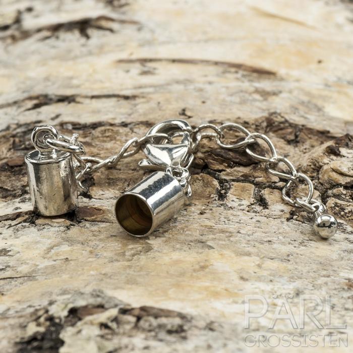Karbinhake med bandavslut 36 mm, Platinafärg (st)