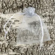 Tygpåse organza 10x12 cm, Grå (10st)