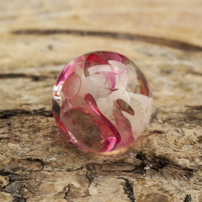 Resinpärla 10 mm, Rosa/Klar (10st)
