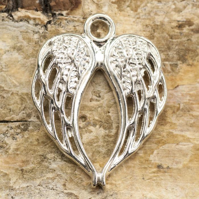 Berlock Änglavingar 17x22 mm, Silverfärg (3st)