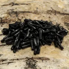 Bugle Beads Twist 2x7 mm, Svart (20g)