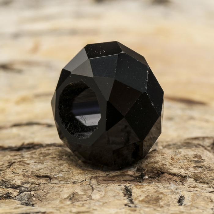 Facetterad ormlänkspärla 14x8 mm, Svart (st)