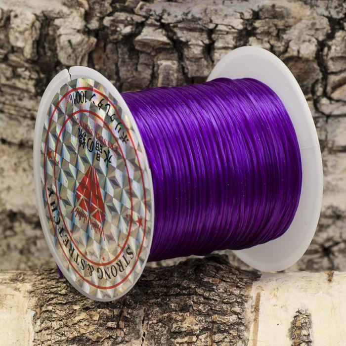 Elastisk tråd 1 mm, Mörklila (10 m)