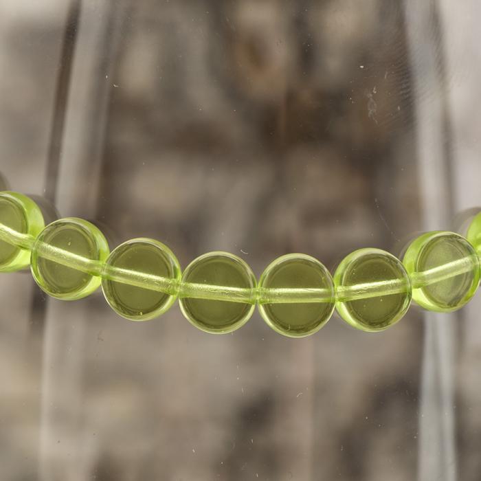 Glaspärla Lins 6 mm, Grön (20st)
