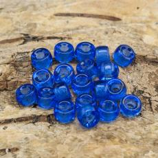 Platt glaspärla 6 mm, Blå (20st)