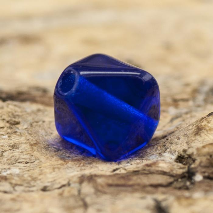 Glaspärla Oktaeder 5x6 mm, Blå (30st)