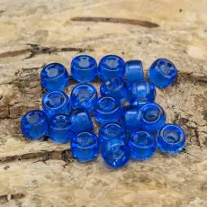 Platt glaspärla 6 mm, Blå (20st)