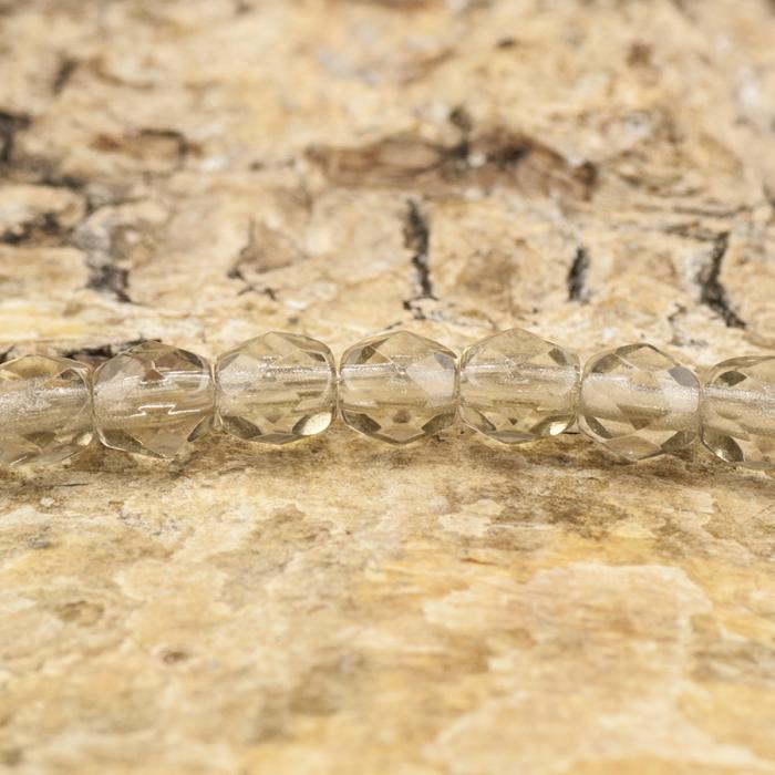 Glaspärla facetterad 3,5x4 mm, Grå (30st)