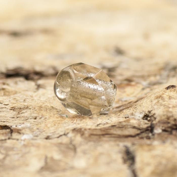 Glaspärla facetterad 3,5x4 mm, Grå (30st)