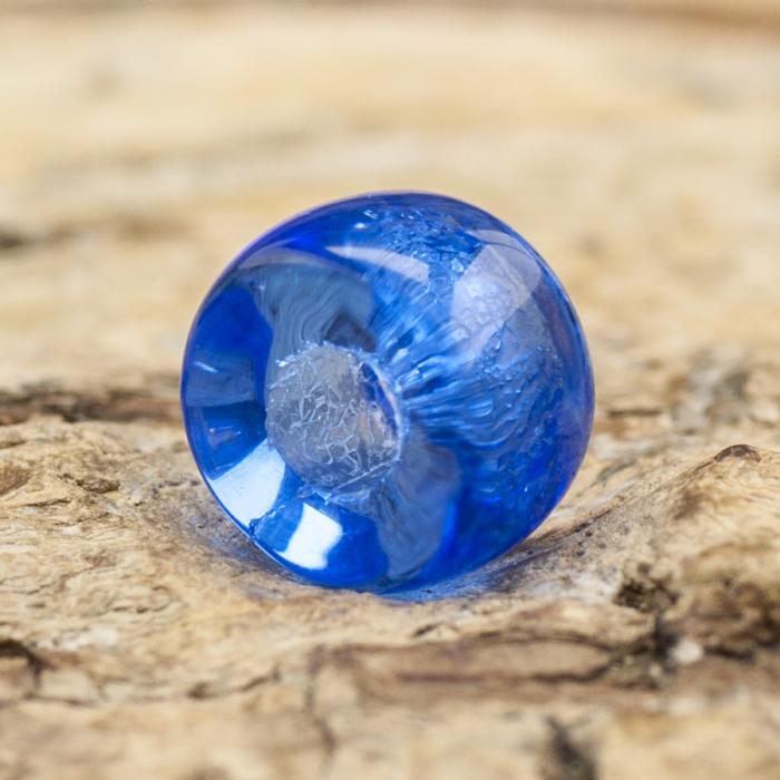 Platt glaspärla 6 mm, Blå (20st)