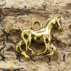 Berlock häst 19x14mm, Antikguld (st)