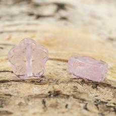Glaspärla Blomma 10x10 mm, Rosa (10st)