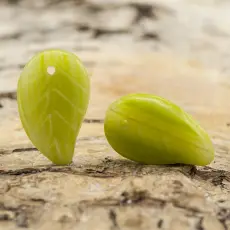 Glaslöv 9x14 mm, Lime (10st)