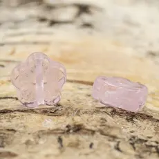 Glaspärla Blomma 10x10 mm, Rosa (10st)