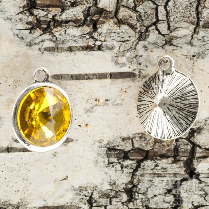 Berlock November 21x17 mm, Guldgul/Antiksilver (st)